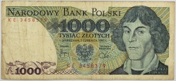Poland - 1000 Zlotych 1982