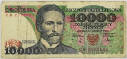 Poland - 10000 Zlotych 1988