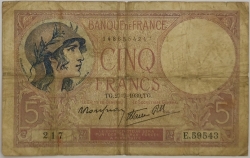 France - 5 Francs 1939
