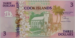 Cook Islands - 3 Dollars 1992
