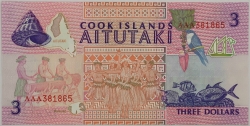 Cook Islands - 3 Dollars 1992
