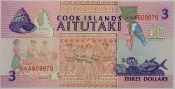 Cook Islands - 3 Dollars 1992
