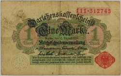 Germany - 1 Mark 1914 Red Seal 