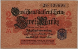 Germany - 2 Mark 1914 Blue Seal 