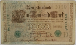 Germany - 1000 Mark 1910 green seal