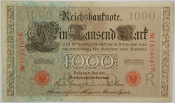 Germany - 1000 Mark 1910 red seal 