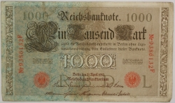 Germany - 1000 Mark 1910 red seal 