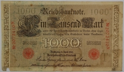 Germany - 1000 Mark 1910 red seal