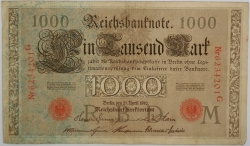 Germany - 1000 Mark 1910 red seal