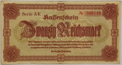 Germany - 20 Reichsmark 1945 Sudetenland and Lower Silesia 