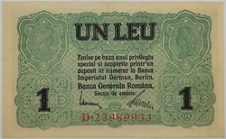 Romania - 1 Leu German Occupation 1917 