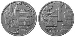 kronikář Kosmas PROOF, 200 Kč.