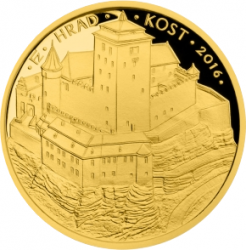 2016 - 5000 kč, Hrad Kost PROOF (15,55 g./Zlato 999,9/1000) 