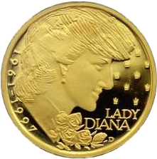 Zlatá medaile Lady Diana 1998 PROOF