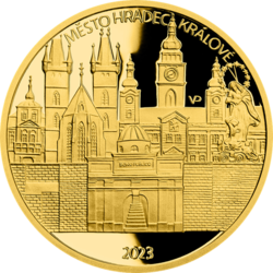 Zlata mince Hradec Králové PROOF, 5000 Kč.