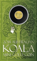 Mini gold coin Koala 2014, 1/2 g. (0,5 g./Zlato 999/1000)