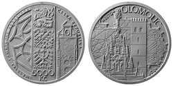 Zlata mince Olomouc B.K, 5000 Kč.