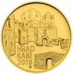2018 - 5000 kč. Hrad Rabí B.K (15,55 g./Zlato 999,9/1000) 