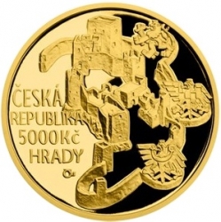 2018 - 5000 kč. Hrad Rabí PROOF (15,55 g./Zlato 999,9/1000) 