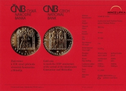 1150. výročí příchodu věrozvěstů Konstantina a Metoděje PROOF (31,1 g./Zlato 999,9/1000) 