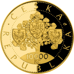 2018 - 10000 kč, 100. výročí Vznik Československa PROOF (31,1 g./Zlato 999,9/1000)