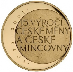 Zlatá medaile 15. výročí ČM a české měny PROOF